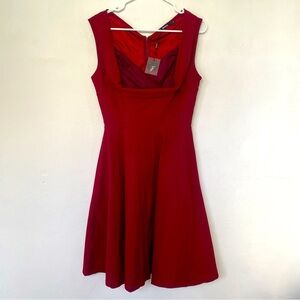 MUISOL Vintage 50s Flare Red Swing Red Dress Women's Size Medium